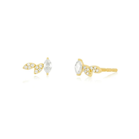 EF Collection Triple Marquise Stud Earring - Left