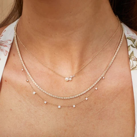 EF Collection Diamond & Pearl Necklace