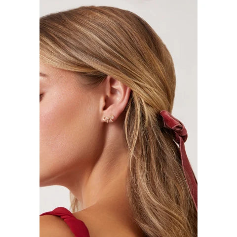EF Collection Diamond Bow Stud Earrings