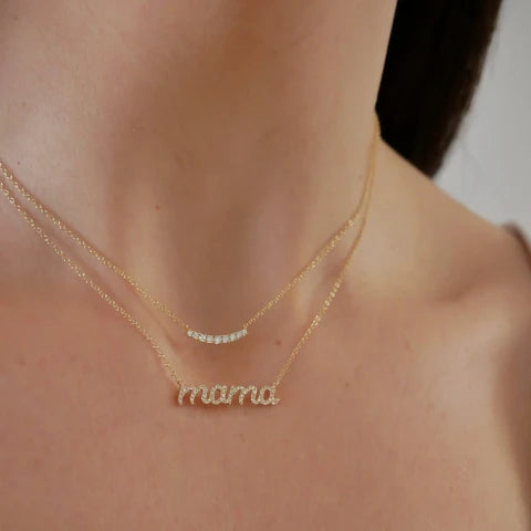 EF Collection Full Cut Diamond Arc Necklace