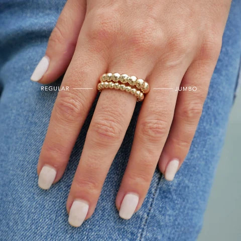 EF Collection Gold Ball Stack Ring