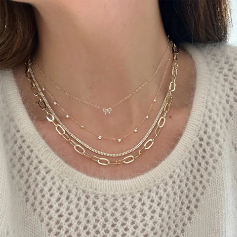 EF Collection Mini Bow Diamond Necklace