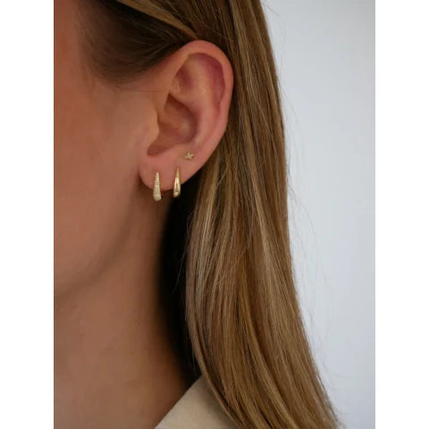 EF Collection Gold Mini Maeve Huggie Earrings
