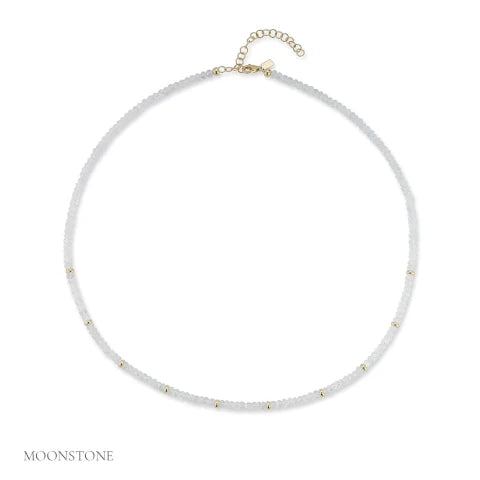 EF Collection Birthstone Bead Necklace in Moon Stone
