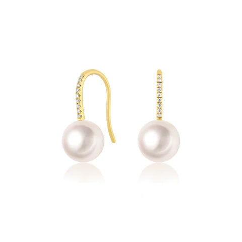 EF Collection Pearl Ball Drop Earrings