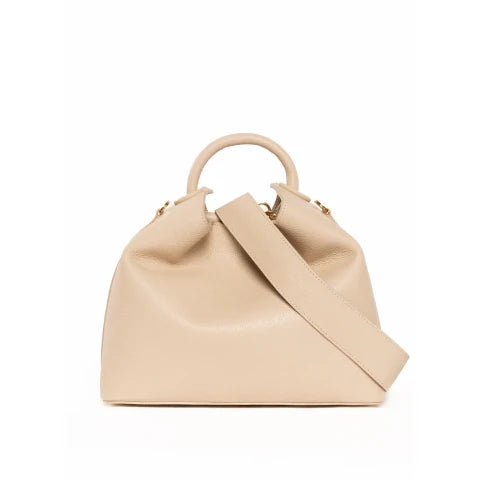 Elleme Raisin Handbag in Nude Pebbled Leather