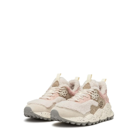Flower Mountain Kotetsu Teddy Ivory and Pink Sneaker