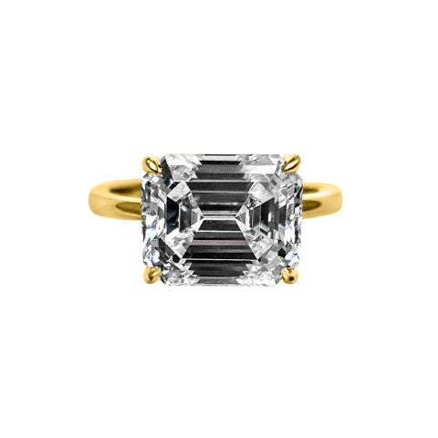 Fantasia East West Emerald Cut Ring