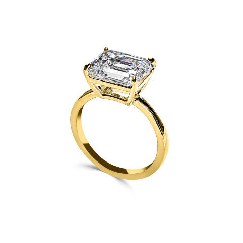 Fantasia East West Emerald Cut Ring
