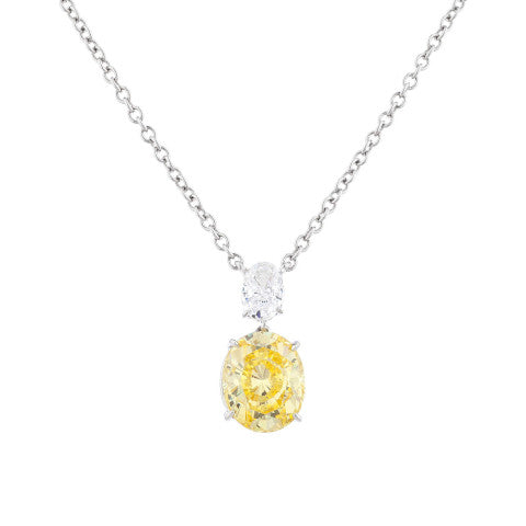 Fantasia Oval Cut Canary Necklace
