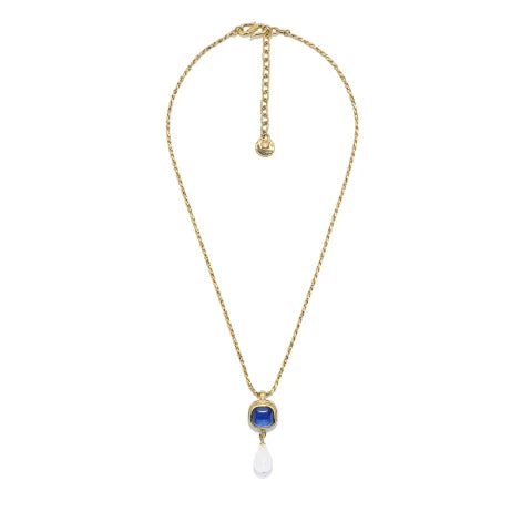 Goossens Renaissance Drop Pendant Necklace in Blue