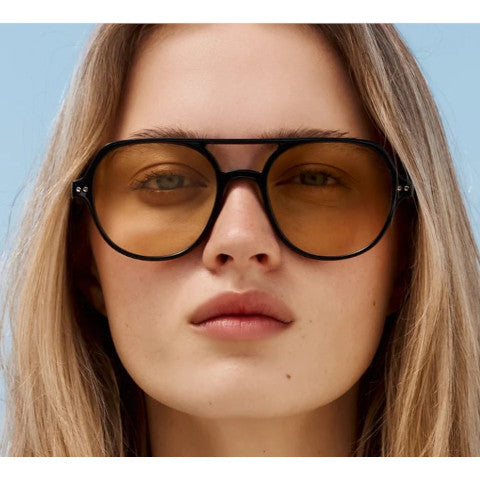 Jimmy Fairly The Lars Black Frame Sunglasses with Yellow Lens