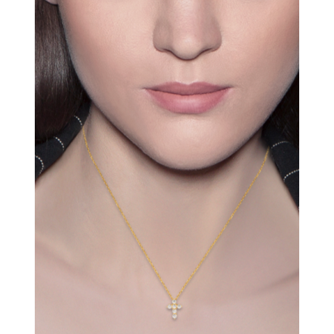 Janis Savitt Cross Necklace in Gold