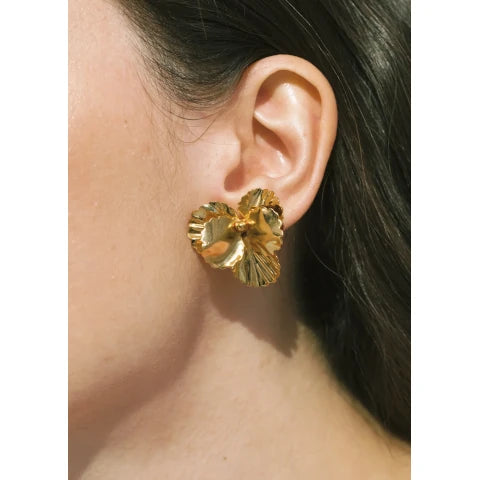 Jennifer Behr Pansy Earrings Gold