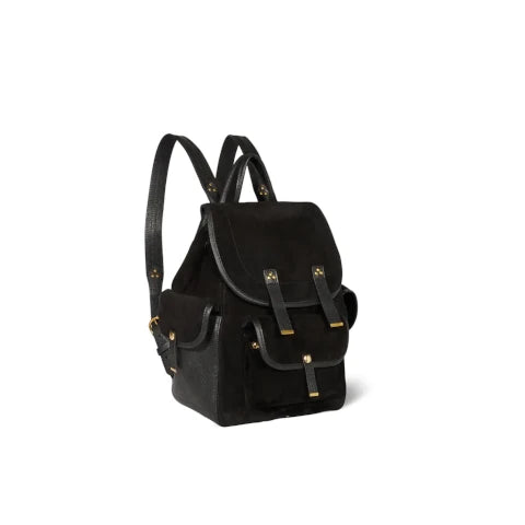 Jerome Dreyfuss Stan Backpack in Black Suede