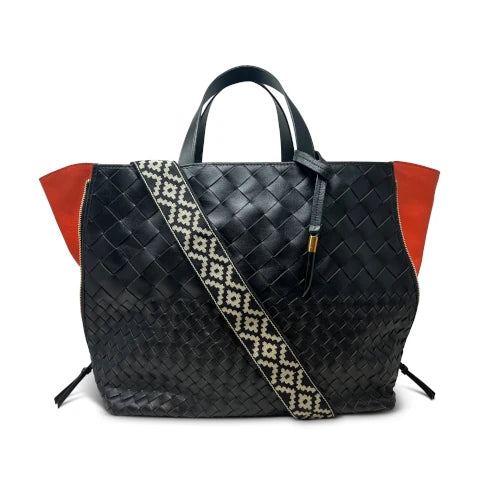 Kempton & Co. Bantham Tote in Black Threaded Weave