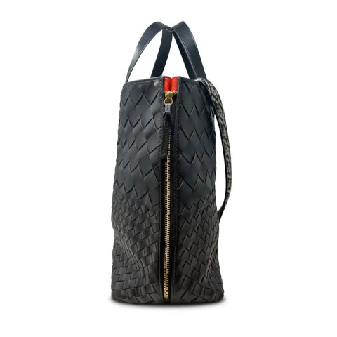 Kempton & Co. Bantham Tote in Black Threaded Weave