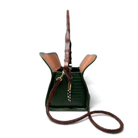 Kempton & Co. Ella Black Forest Croco Handbag
