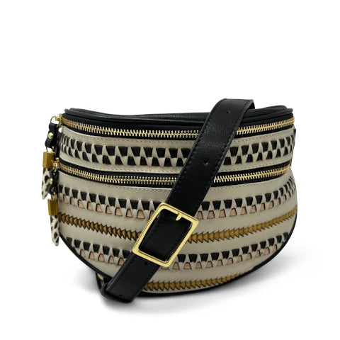 Kempton & Co. Inez Belt Bag - Woven Zigzag