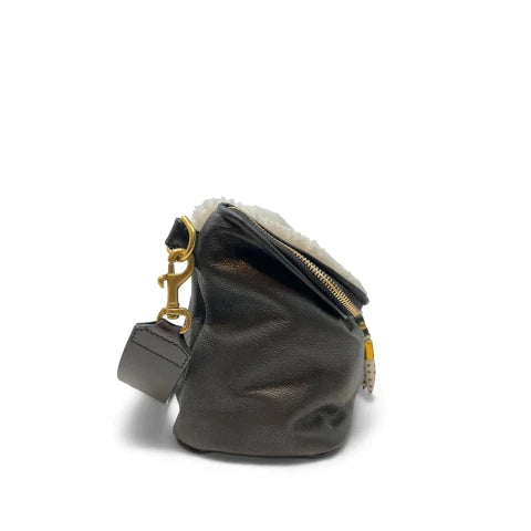 Kempton & Co. Mini Rough Night - Natural Shearling and Black Leather Handbag