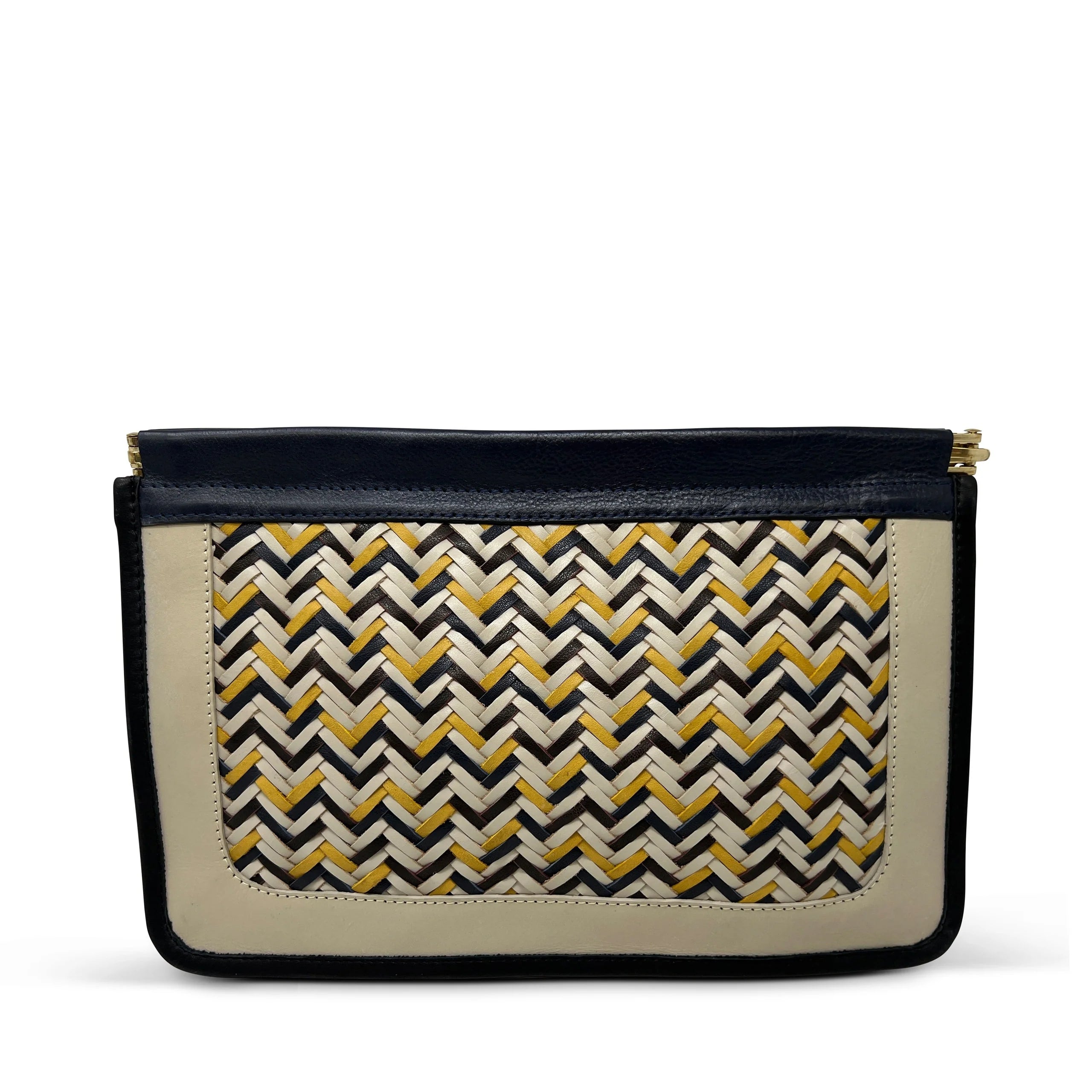 Kempton & Co. Snap Clutch - Woven Zigzag
