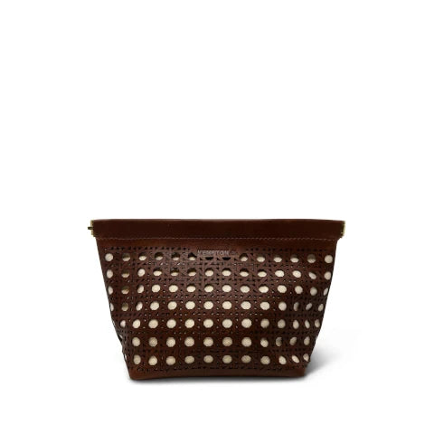 Kempton & Co. Snap Makeup Bag - Leather Rattan