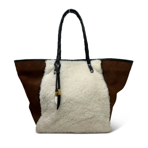 Kempton Tounton Tote - Nat Shearling and Bronze Suede