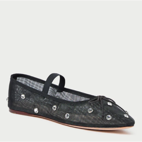 Loeffler Randall Leonie Ballet Flat with Crystals in Black