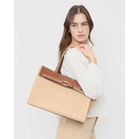 Loeffler Randall Aidan Natural Straw Work Tote
