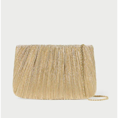 Loeffler Randall Brit Gold Pleated Flat Clutch