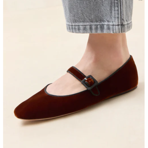 Loeffler Randall Ginger Mary Jane Flat in Brown