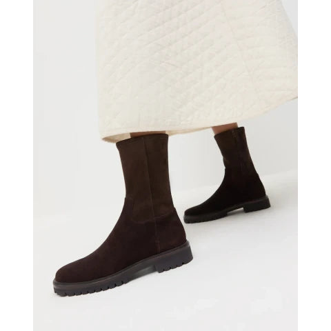 Loeffler Randall Danny Lug Boot in Brown Suede