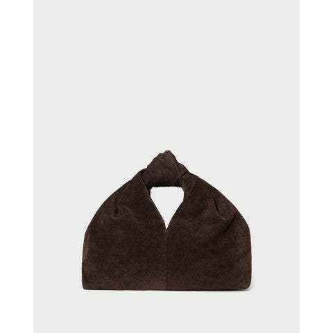 Loeffler Randall Helga Chocolate  Suede Knot Clutch