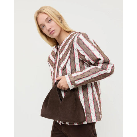 Loeffler Randall Helga Chocolate  Suede Knot Clutch
