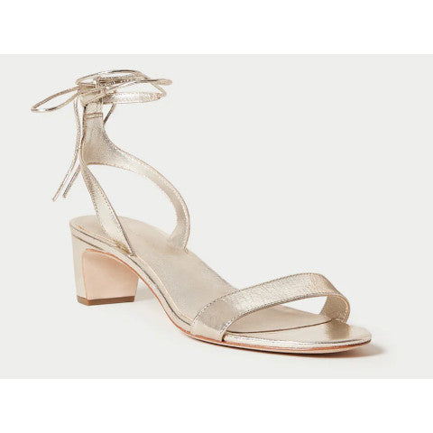 Loeffler Randall Jackie Mid Heel Ankle Strap Sandal in Champagne
