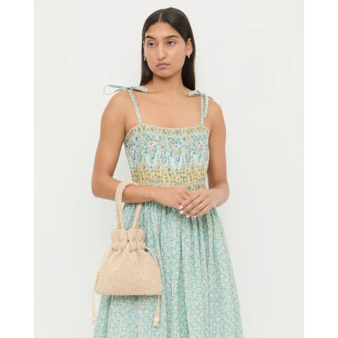 Loeffler Randall Kylie Drawstring Pouch in Natural
