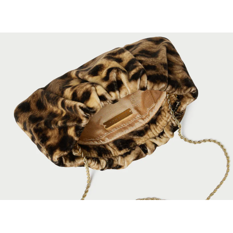 Loeffler Randall Serena Gathered Clutch in Leopard