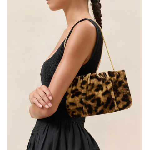 Loeffler Randall Serena Gathered Clutch in Leopard