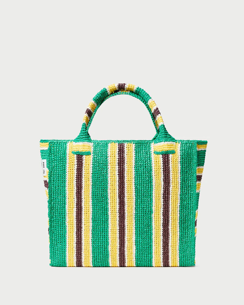 Loeffler Randall Sol Green/Yellow Crochet Beach Tote