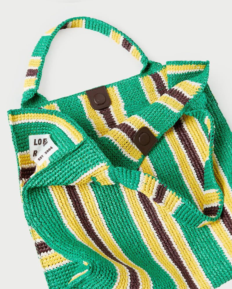 Loeffler Randall Sol Green/Yellow Crochet Beach Tote