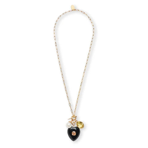 Lizzie Fortunato Eugenia Heart Lariat Necklace