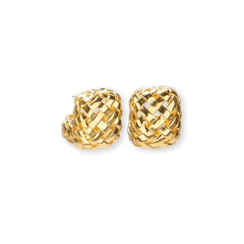 Lizzie Fortunato Woven Hoops Earrings in Gold