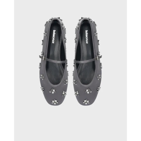 Lola Cruz Nivea Ballet Flat with Crystals