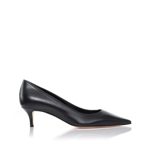 Marion Parke Classic Pump 45 Black Leather Kitten Heel