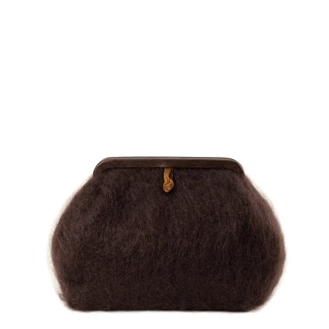 Marian Paquette Susan Clutch in Chocolate Mohair