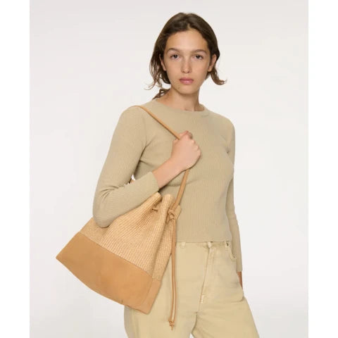 Mansur Gavriel Drawstring Cabas in Natural