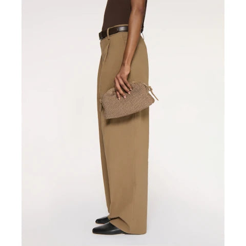 Mansur Gavriel Mini Cloud Clutch in Anise Raffia