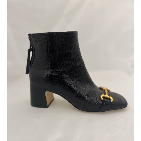 Mara Bini Patent Leather Boot with Gold Bit