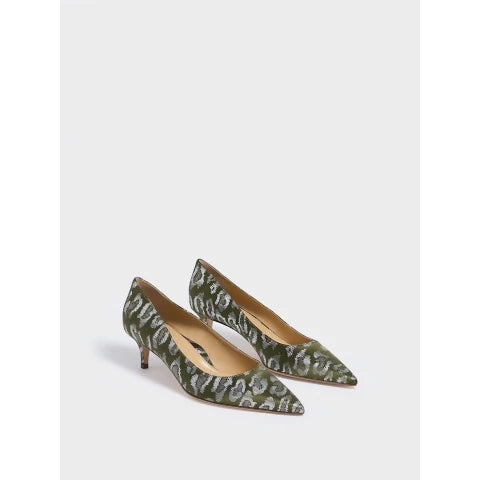 Marion Parke Classic Pump 45 in Green Leopard