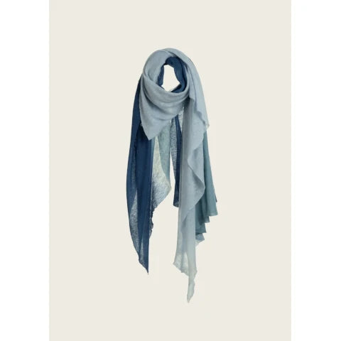 Mirror In the Sky Cloud Knitted Scarf in Blue